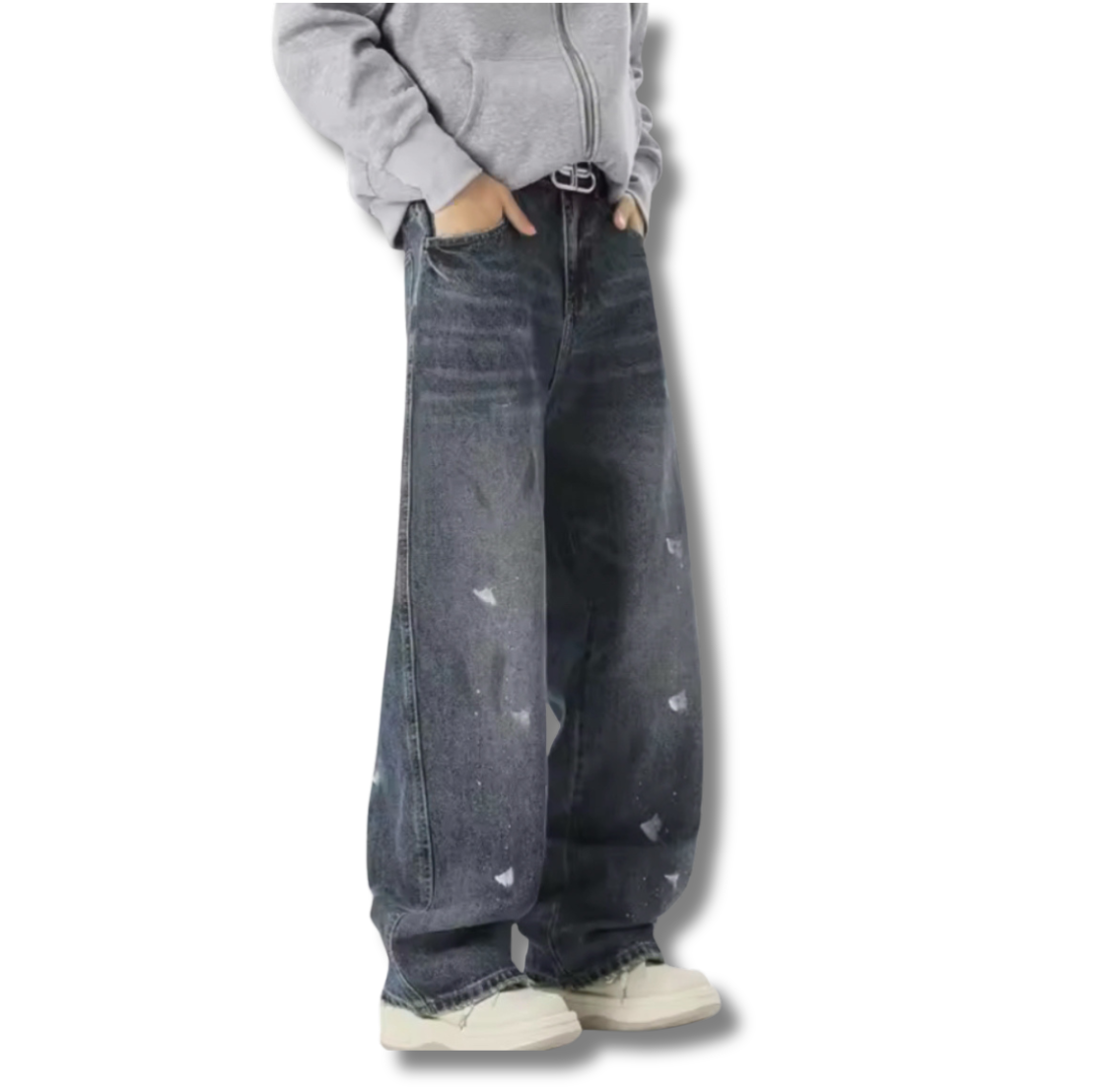 Blue paint Drizzled Jeans