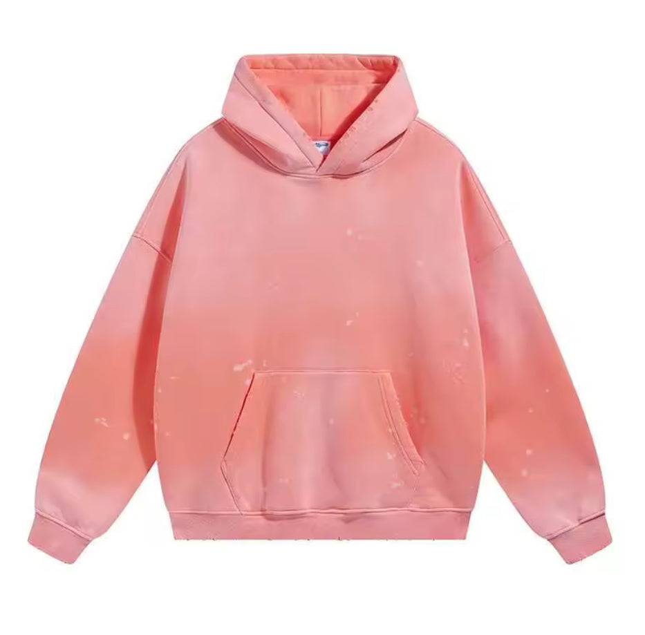 Orange Paint Splattered Hoodie