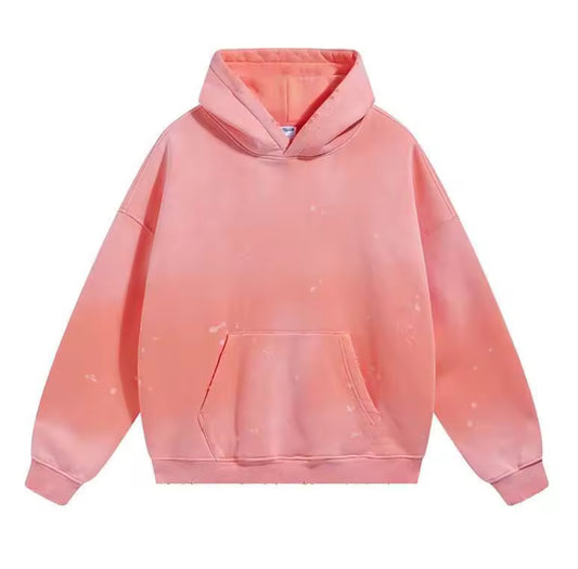 Orange Paint Splattered Hoodie