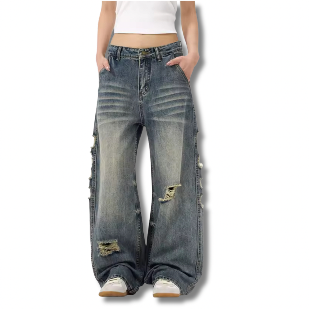 Navy Distressed Denim