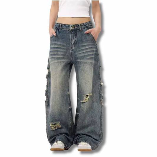 Navy Distressed Denim