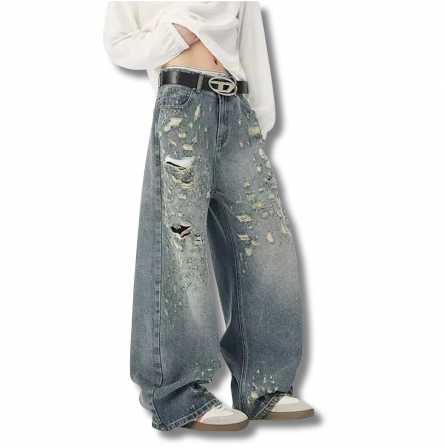Nostalgic Ripped Denim Jeans