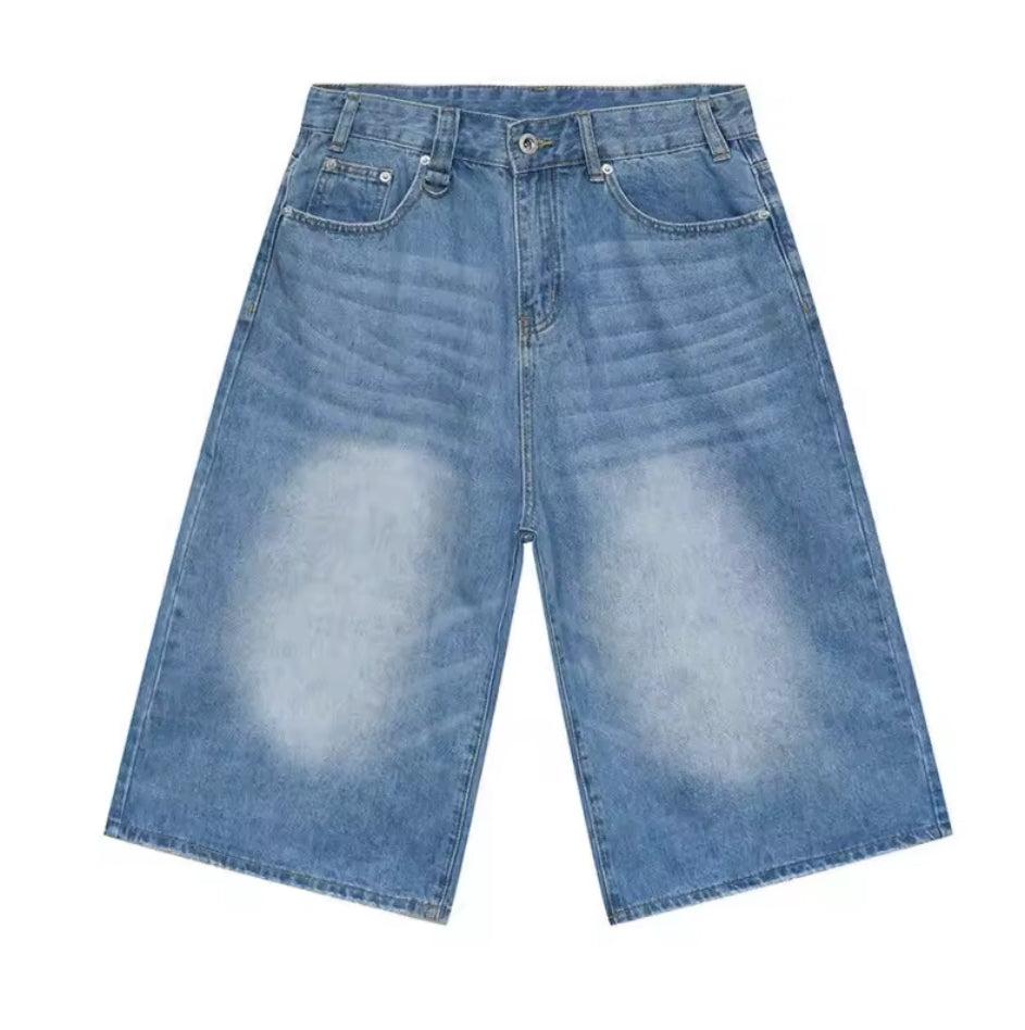 Light Blue Washed Jorts – Mess Threads
