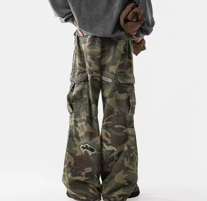 Distressed Camo Denim