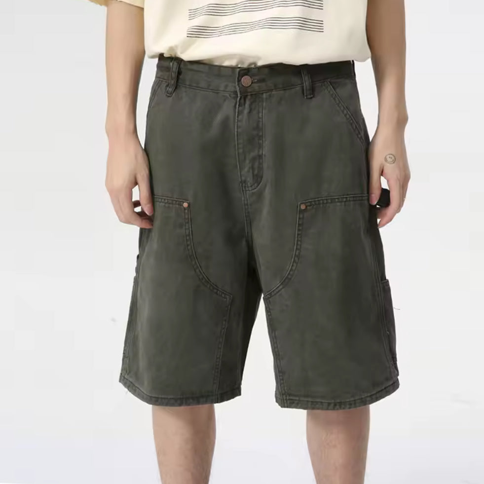 Forest Green Double Knee Jorts