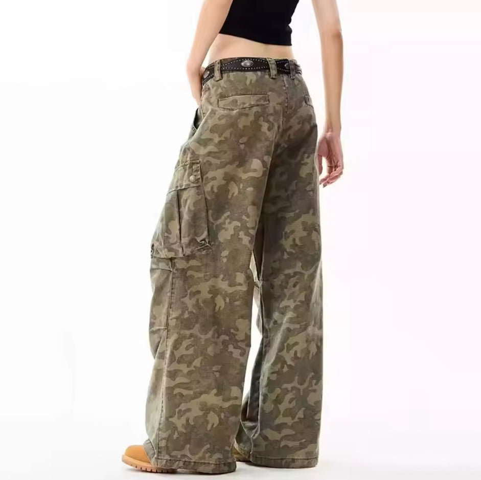 Tan Camo Denim Jeans