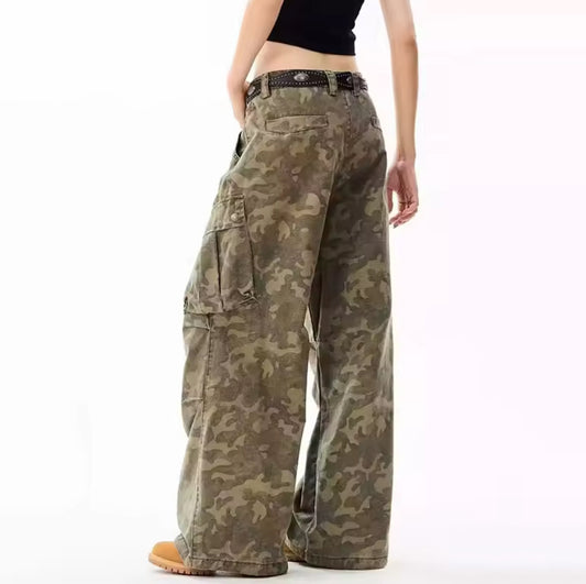 Tan Camo Denim Jeans
