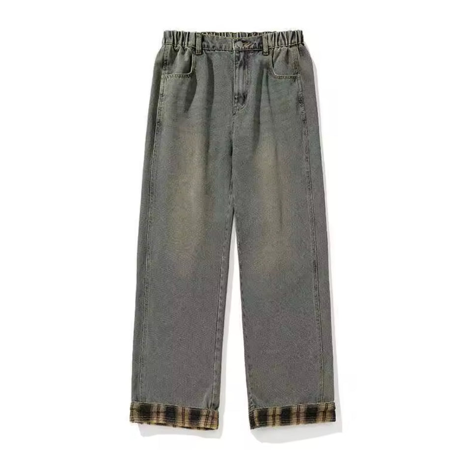 Plaid Cuffed Desert Jeans