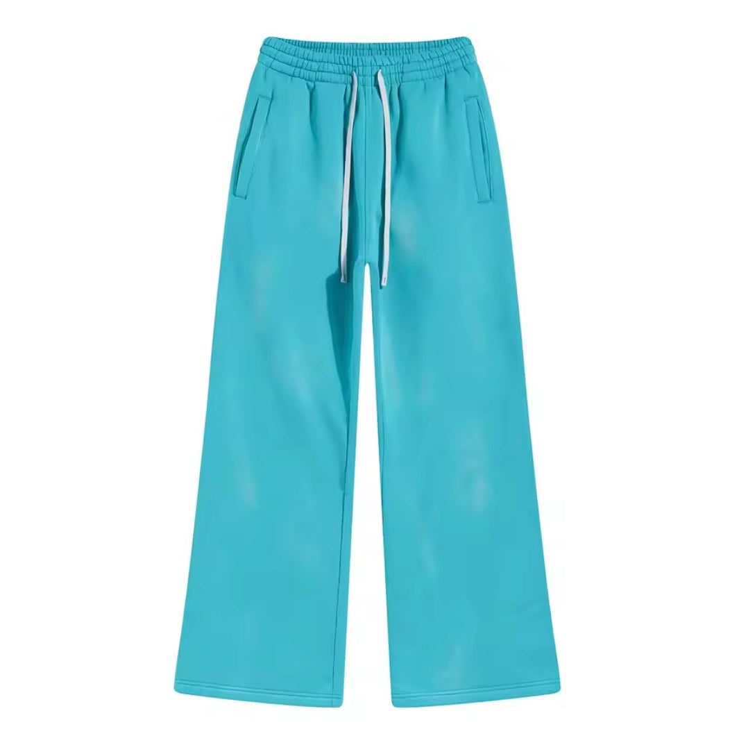 Washed Peacock Blue Baggy Sweats