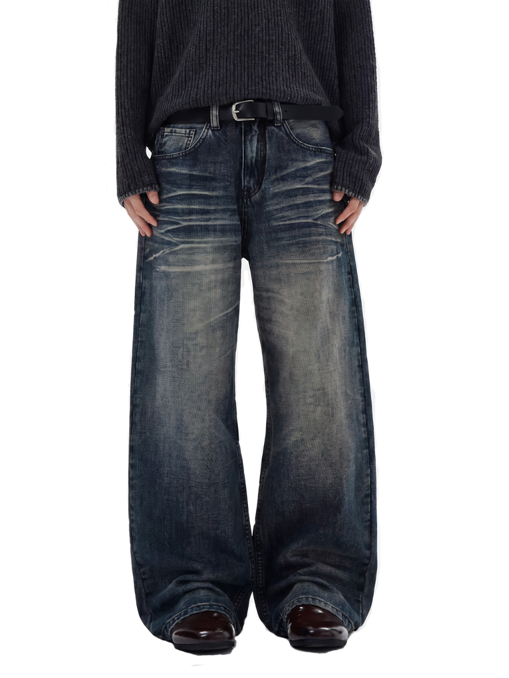 Blue Whisker Denim Jeans