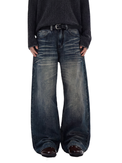 Blue Whisker Denim Jeans
