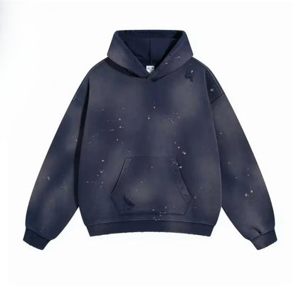 Navy Blue Distressed Hoodie