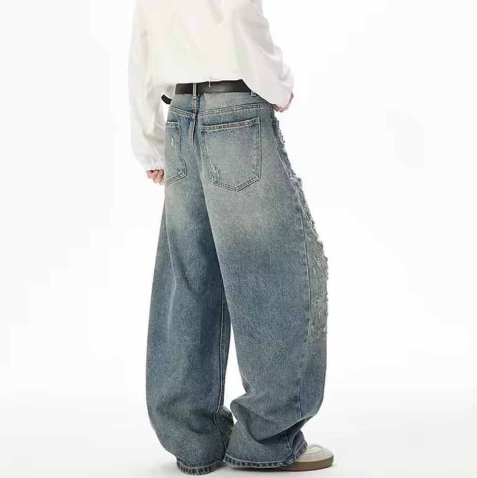 Nostalgic Ripped Denim Jeans