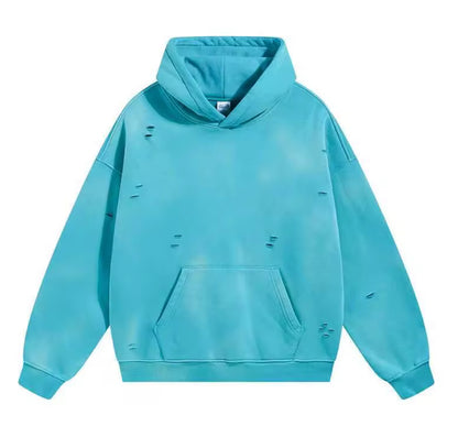 Blue Distressed Hoodie