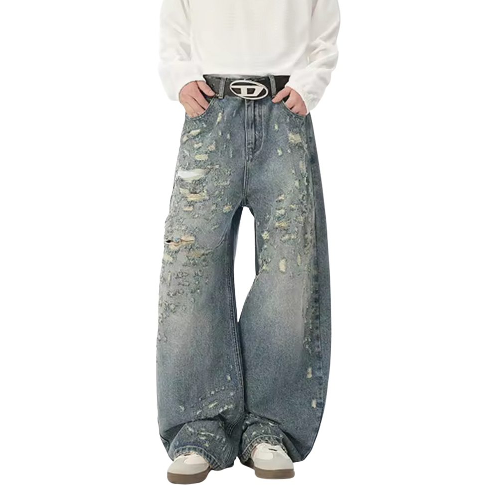 Nostalgic Ripped Denim Jeans