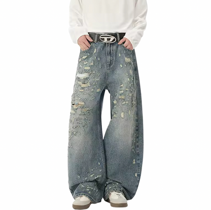 Nostalgic Ripped Denim Jeans