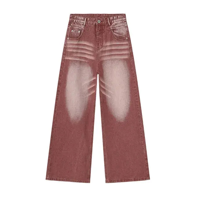 Faded Red Baggy Jeans