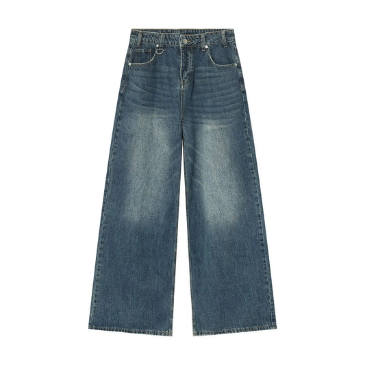 Faded Navy Blue Loose Jeans