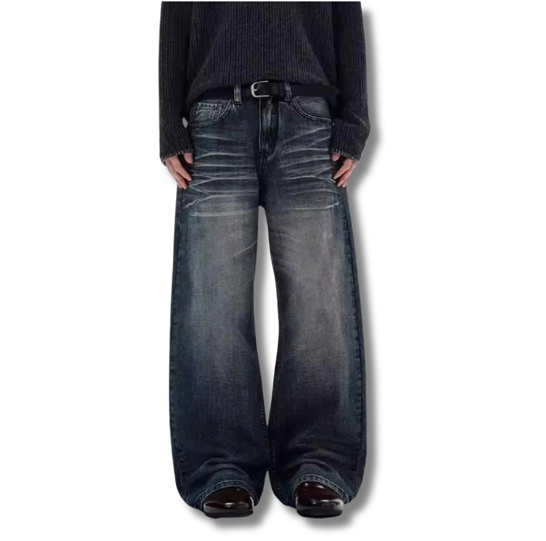 Blue Whisker Denim Jeans