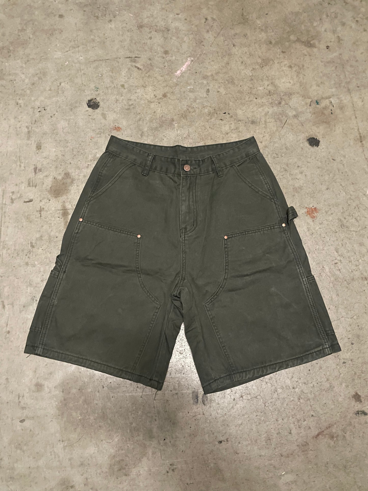 Forest Green Double Knee Jorts