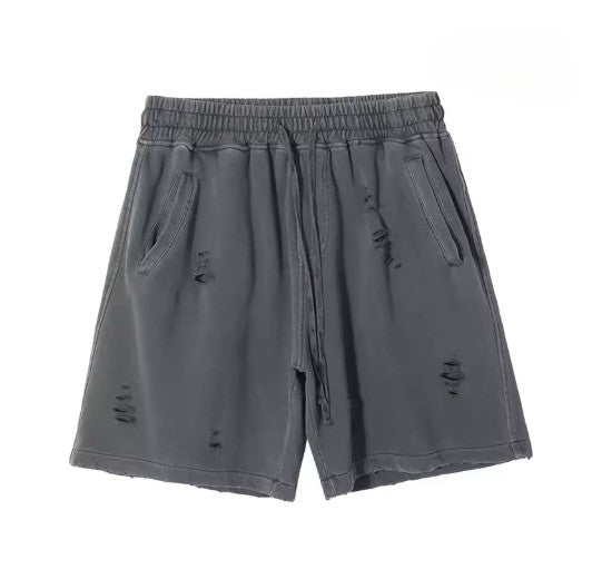Dark Grey Ripped Shorts