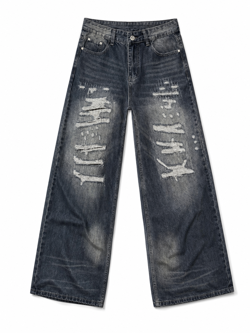 Blue Washed Ripped Jeans